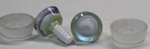 1 Paar Sicherheitsaugen trapezoid gelb blaugrün Prisma Color 16 mm weiße Pupille
