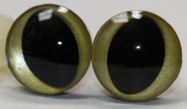 1 Paar Sicherheitsaugen trapezoid gold metallic 16 mm Katze Drache