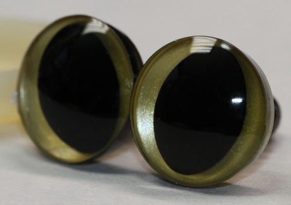 1 Paar Sicherheitsaugen trapezoid gold metallic 16 mm Katze Drache