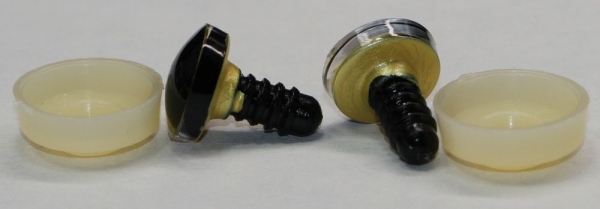 1 Paar Sicherheitsaugen trapezoid gold metallic 16 mm Katze Drache