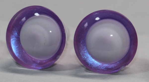 1 Paar Sicherheitsaugen trapezoid pink blau Prisma Color 16 mm weiße Pupille