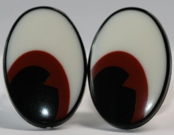 1 Paar 16 mm x 25 mm Sicherheitsaugen Comic weiß schwarz braun
