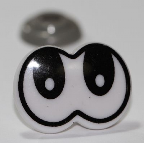1 Paar 17 mm x 23 mm Sicherheitsaugen Comic weiß schwarz