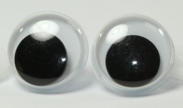1 Paar 18 mm Sicherheitsaugen Comic Wackelaugen weiß schwarz