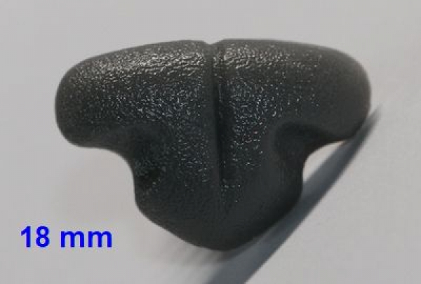 Sicherheitsnase 18 mm Katze hart grau mit Sicherheitsscheibe