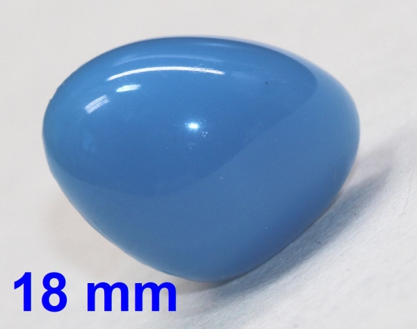 Sicherheitsnase dreieckig hart blau glänzend mit Sicherheitsscheibe