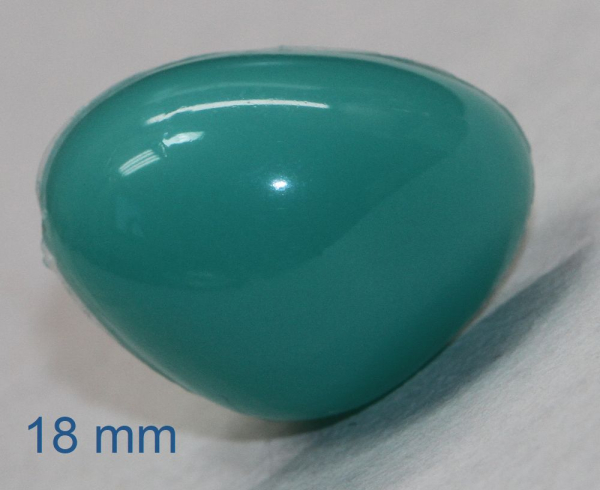 Sicherheitsnase dreieckig hart türkisgrün mit Sicherheitsscheibe 18 mm