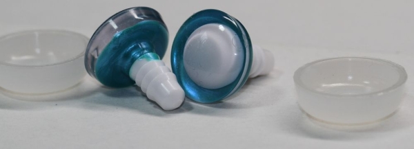 1 Paar Sicherheitsaugen trapezoid grün blau Prisma Color 18 mm weiße Pupille