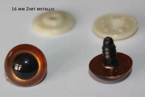 1 Paar Sicherheitsaugen zimt metallic