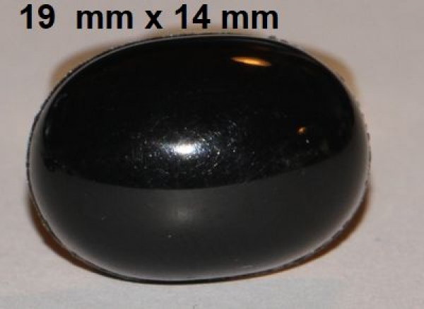 Sicherheitsnase 19 mm x 14 mm oval hart schwarz glänzend mit Sicherheitsscheibe