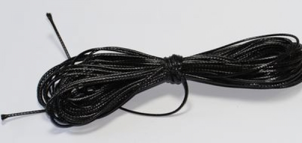 ca. 9 m Kordel Baumwolle gewachst ca. 1 mm schwarz