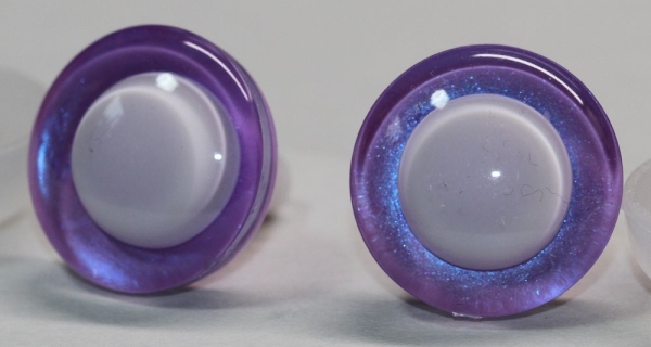 1 Paar Sicherheitsaugen trapezoid pink blau Prisma Color 20 mm weiße Pupille