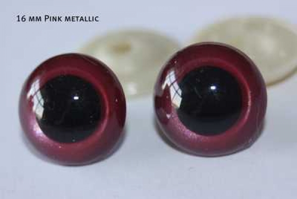 1 Paar Sicherheitsaugen pink metallic