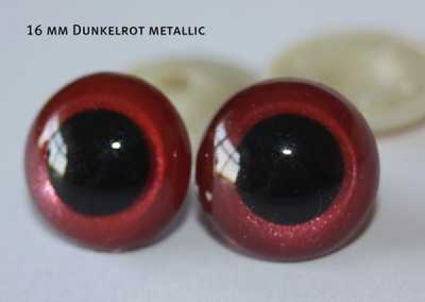 1 Paar Sicherheitsaugen dunkelrot metallic