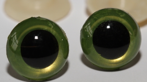 1 Paar Sicherheitsaugen grün-gelb metallic
