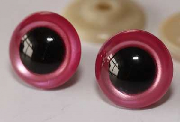 1 Paar Sicherheitsaugen hell pink metallic