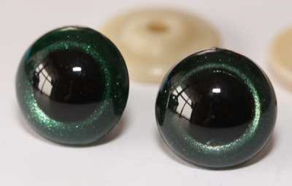1 Paar Sicherheitsaugen dunkelgrün metallic