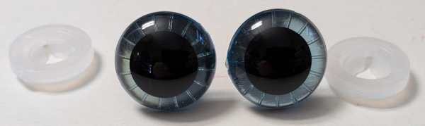 1 Paar 20 mm Sicherheitsaugen transparent durchgefärbt blassblau Strahlen