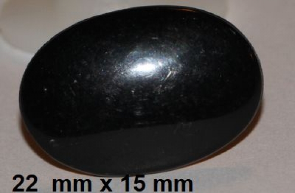 Sicherheitsnase 22 mm x 15 mm oval hart schwarz glänzend mit Sicherheitsscheibe