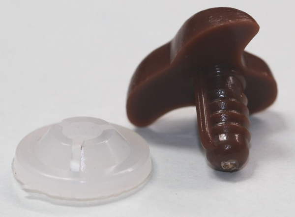 Sicherheitsnase 22 mm x 16 mm Katze Tiger hart braun mit Sicherheitsscheibe