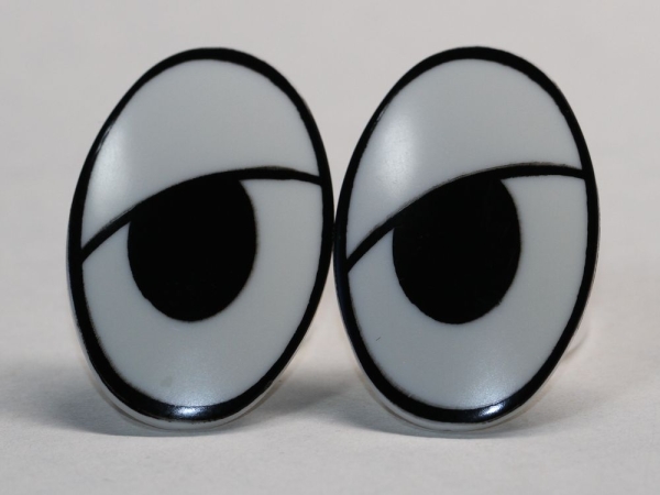 1 Paar 24 mm x 36 mm Sicherheitsaugen Comic weiß schwarz