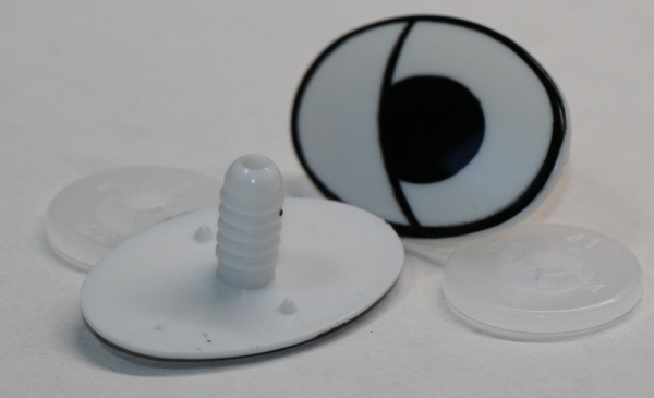 1 Paar 24 mm x 36 mm Sicherheitsaugen Comic weiß schwarz