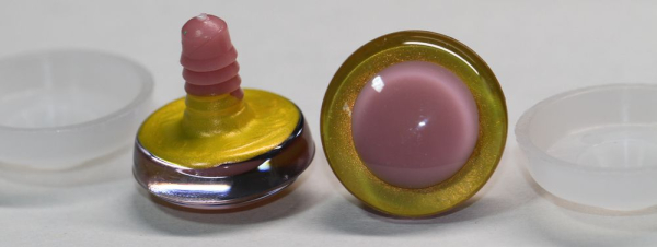 Sicherheitsaugen trapezoid gelb orange Prisma Color 25 mm rosa Pupille 2