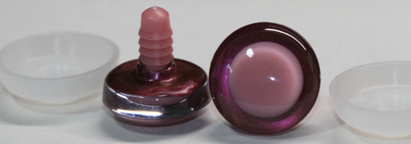 1 Paar Sicherheitsaugen trapezoid weinrot violett Prisma Color 25 mm rosa Pupille