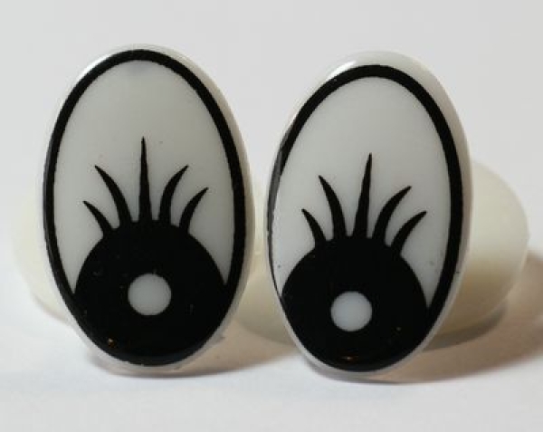 1 Paar 25 mm x 15 mm Sicherheitsaugen Comic weiß schwarz