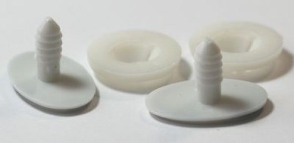 1 Paar 25 mm x 15 mm Sicherheitsaugen Comic weiß schwarz