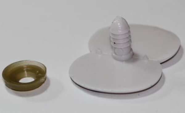 1 Paar 28 mm x 37 mm Sicherheitsaugen Comic weiß schwarz