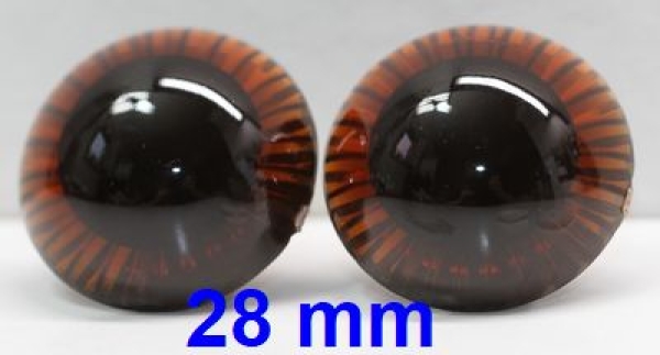 1 Paar Sicherheitsaugen Owl-Cut transparent durchgefärbt braun