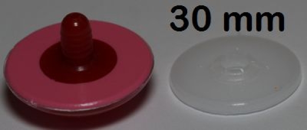 1 Paar Sicherheitsaugen rosa mit roter Pupille