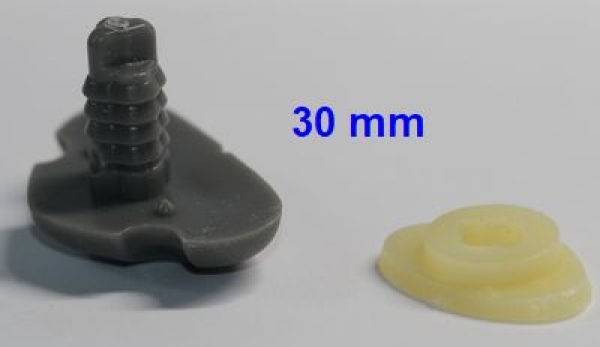 Sicherheitsnase 30 mm x 20 mm Katze hart grau mit Sicherheitsscheibe