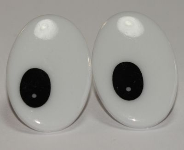 1 Paar 30 mm x 20 mm Sicherheitsaugen Comic weiß schwarz rechts