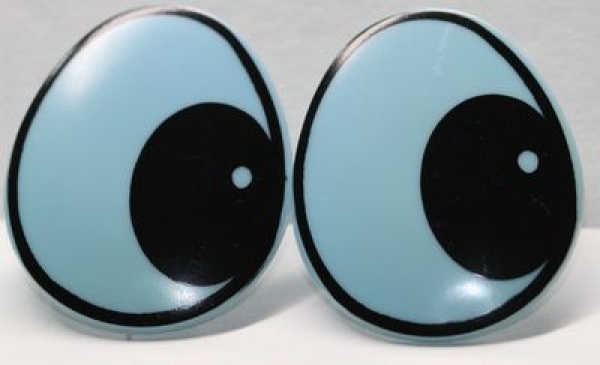 1 Paar 30 mm x 36 mm Sicherheitsaugen Comic hellblau schwarz