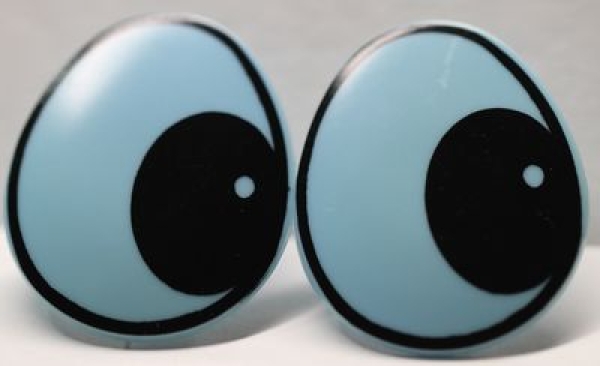 1 Paar 30 mm x 36 mm Sicherheitsaugen Comic hellblau schwarz