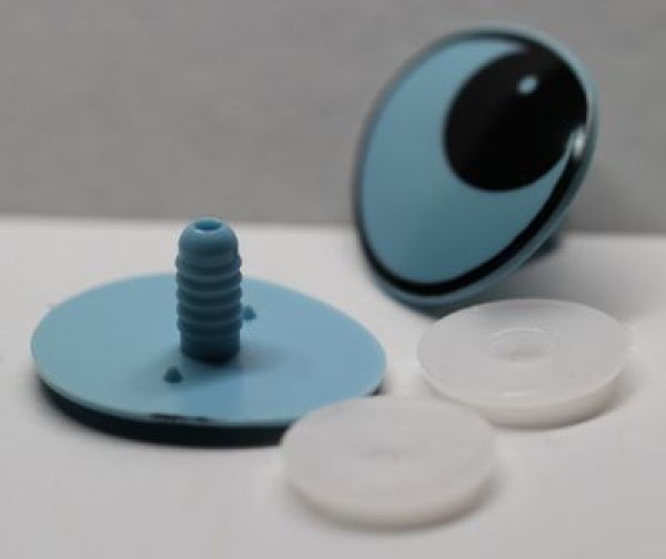 1 Paar 30 mm x 36 mm Sicherheitsaugen Comic hellblau schwarz