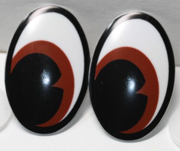 1 Paar 31 mm x 48 mm Sicherheitsaugen Comic weiß schwarz braun