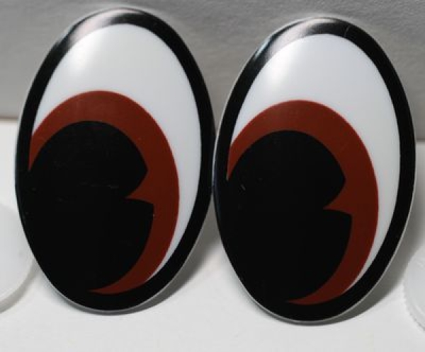 1 Paar 31 mm x 48 mm Sicherheitsaugen Comic weiß schwarz braun