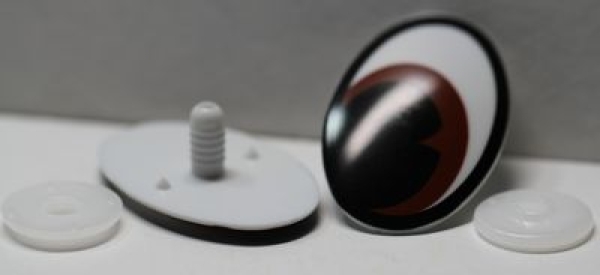 1 Paar 31 mm x 48 mm Sicherheitsaugen Comic weiß schwarz braun