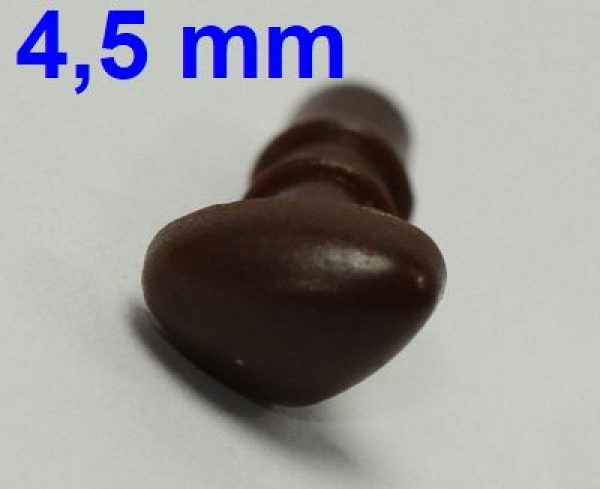 Sicherheitsnase dreieckig hart braun mit Sicherheitsscheibe 4,5 mm