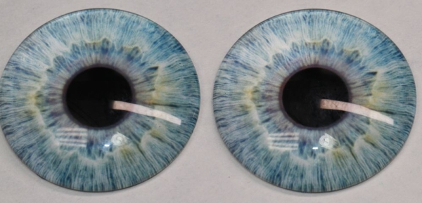 1 Paar Augen Glaslinsen zum Aufkleben 40 mm hellblau