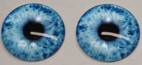 1 Paar Augen Glaslinsen zum Aufkleben 40 mm blau