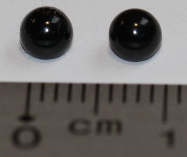 1 Paar 4 mm Kunststoffaugen schwarz rund zum Annähen
