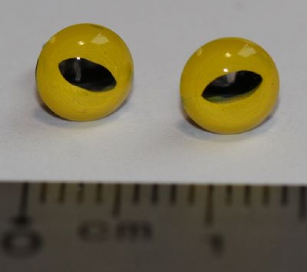 1 Paar 5 mm Kunststoffaugen Katze gelb zum Annähen