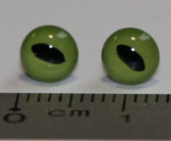 1 Paar 5 mm Kunststoffaugen Katze grün zum Annähen