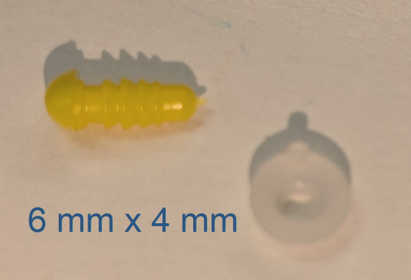 Sicherheitsnase dreieckig hart gelb glänzend mit Sicherheitsscheibe 6 mm 2