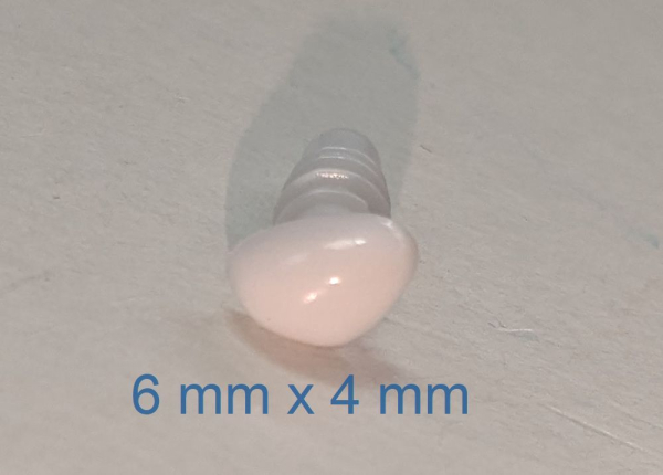 Sicherheitsnase dreieckig hart weiß mit Sicherheitsscheibe 6 mm