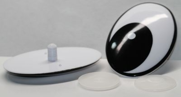 1 Paar 60 mm x 90 mm Sicherheitsaugen Comic weiß schwarz